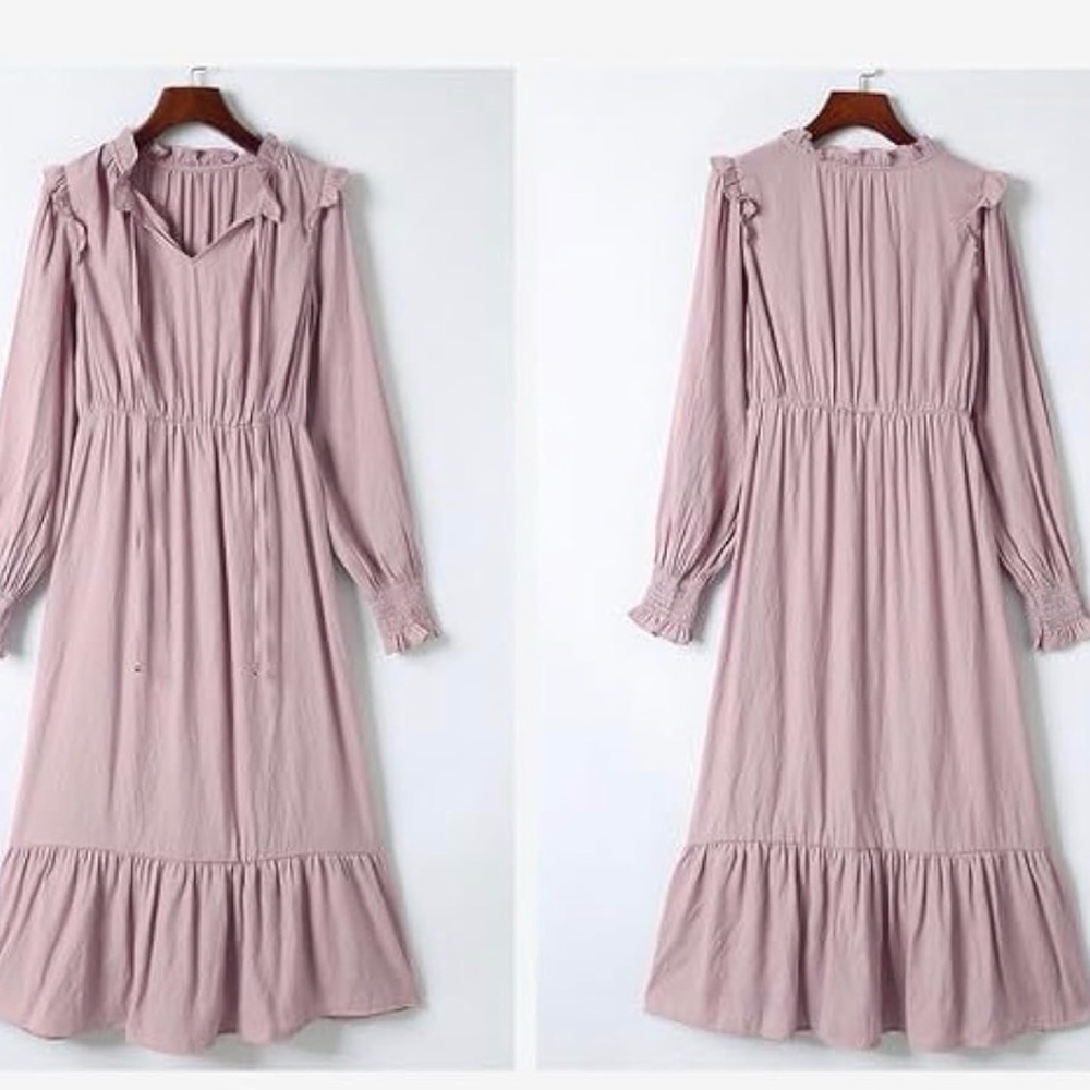 Elegant Pink Ruffle Dress